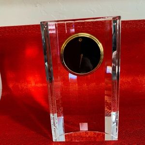 HEAVY CRYSTAL MOVADO CLOCK OVAL